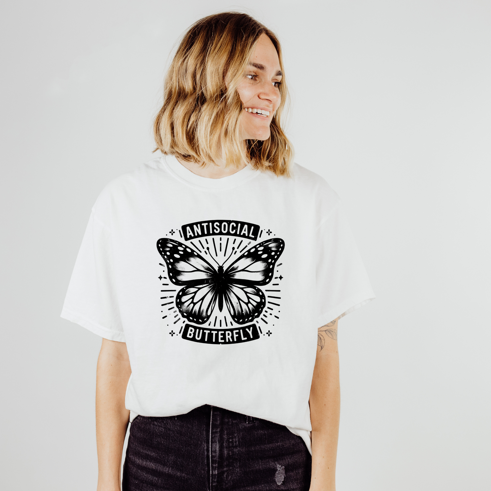 Anti Social Butterfly Tee - NotTodayLuciifer